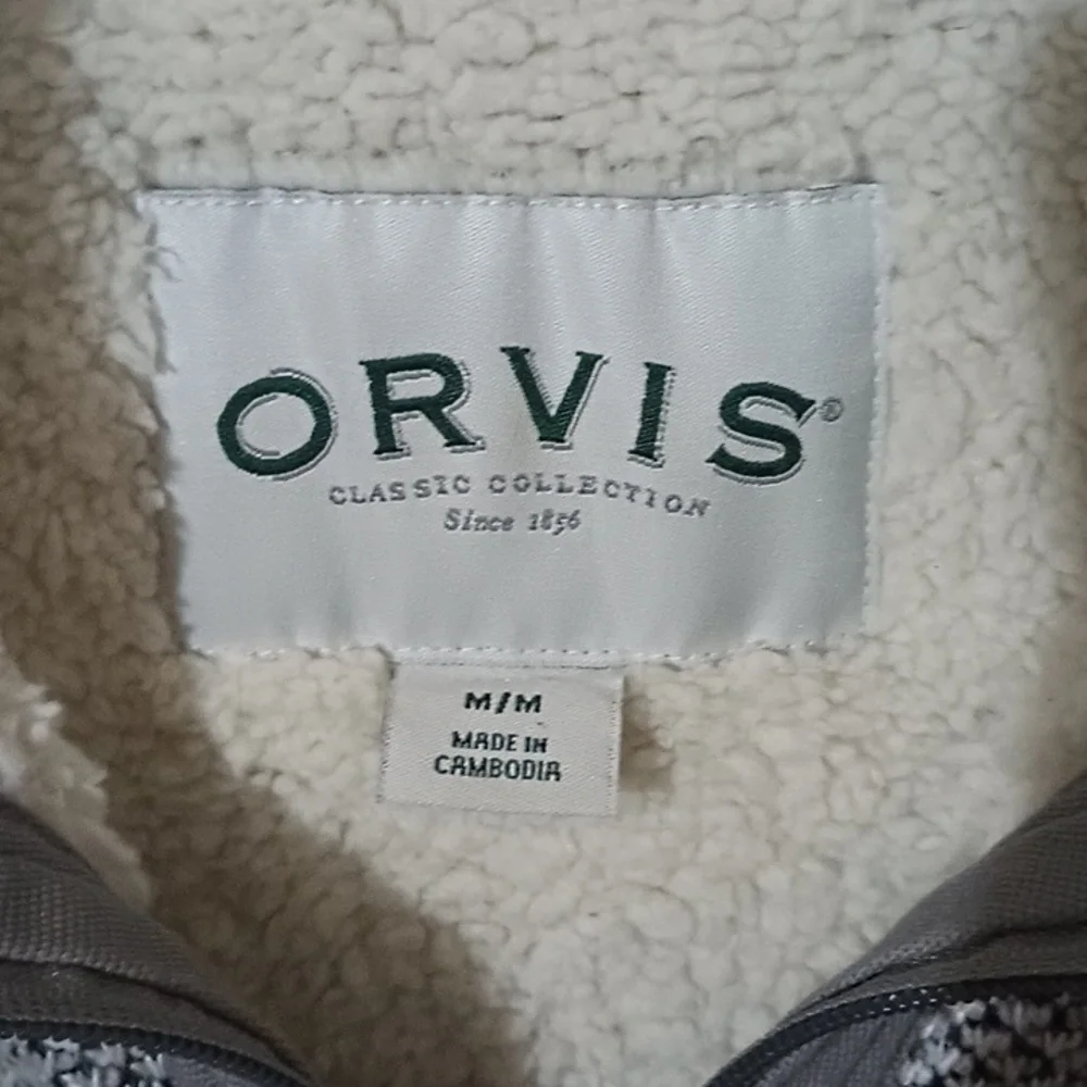 Orvis Men's Quarter Zip High Neck Sherpa Lined Pullover Size Medium